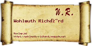 Wohlmuth Richárd névjegykártya