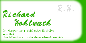 richard wohlmuth business card