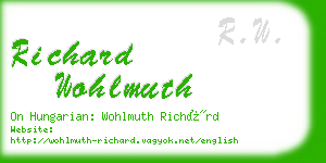 richard wohlmuth business card